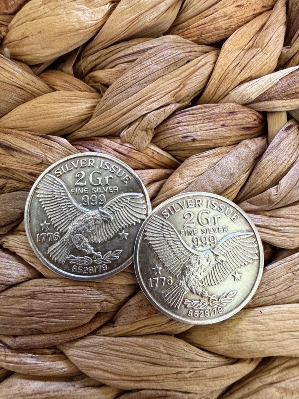 Silver Issue 2 Gr Fine Silver .999 Coin Pair - Eagle Design